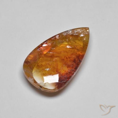 Quartz avec marcassite Multicolore naturelle En forme de poire, 19.90 ct, Transparent