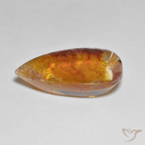 Quartz avec marcassite Multicolore naturelle En forme de poire, 19.90 ct, Transparent
