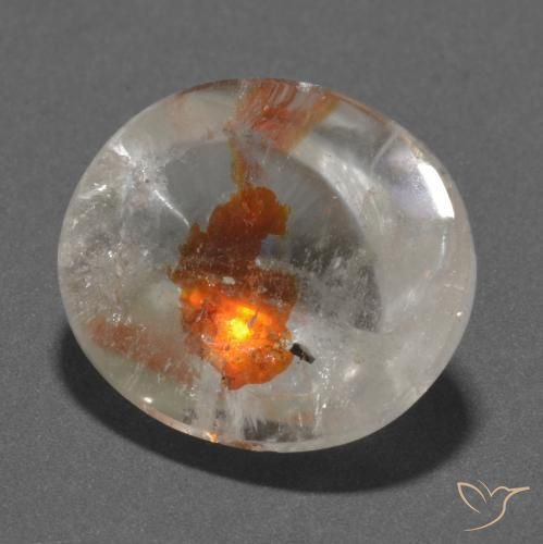 19.66ct Naturel Multicolore Quartz avec marcassite, ovale, Transparent
