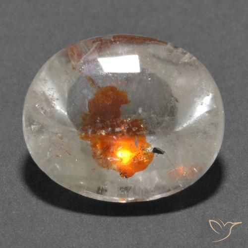 Quartz avec marcassite Multicolore naturelle ovale, 19.66 ct, Transparent