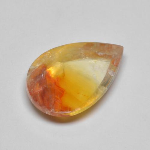 Quartz avec marcassite Multicolore naturelle En forme de poire, 6.54 ct, Transparent