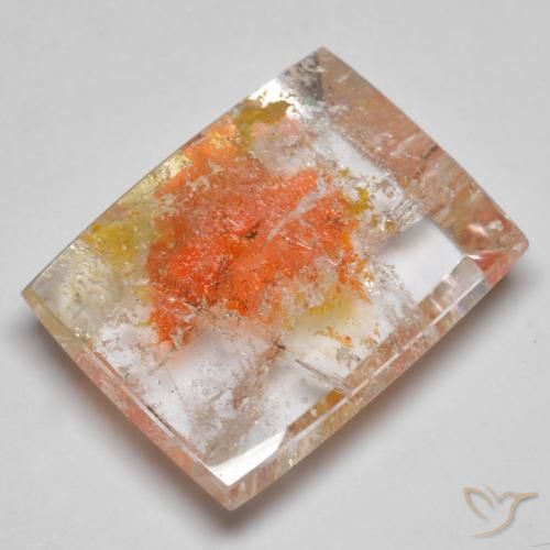 19.23ct Naturel Multicolore Quartz avec marcassite, Baquette, Transparent