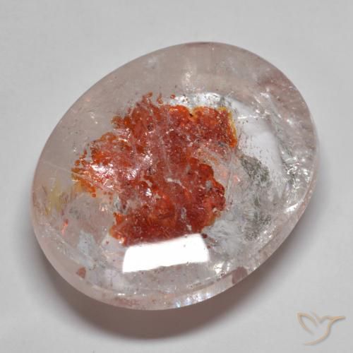 44.02ct Naturel Multicolore Quartz avec marcassite, ovale, Transparent