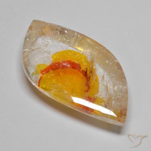 26.91ct Naturel Multicolore Quartz avec marcassite, Fantaisie, Transparent