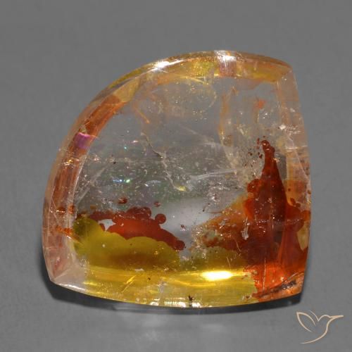 12.42ct Naturel Multicolore Quartz avec marcassite, Fantaisie, Transparent