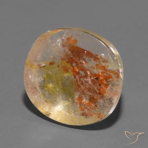 Quartz avec marcassite Multicolore naturelle Coussin, 11.47 ct, Transparent