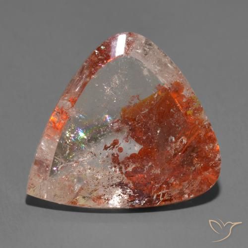 18.57ct Naturel Multicolore Quartz avec marcassite, En forme de poire, Transparent