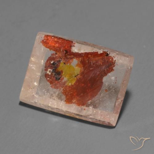 Quartz avec marcassite Multicolore naturelle Baquette, 11.48 ct, Transparent