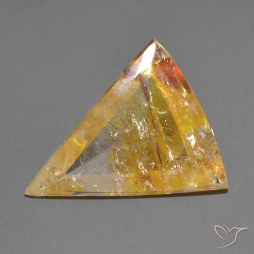 14.28ct Naturel Multicolore Quartz avec marcassite, Trillion, Transparent