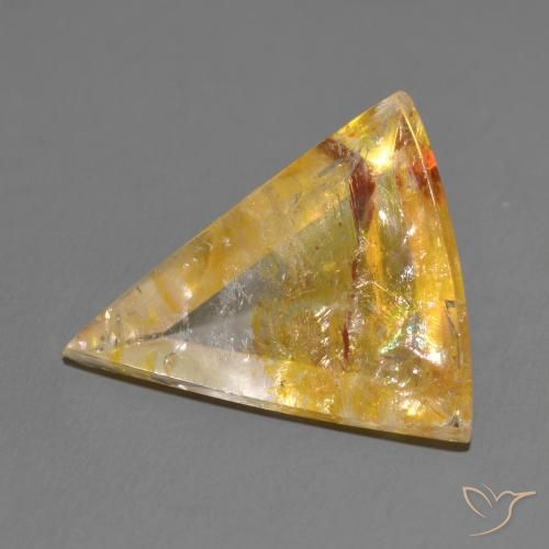 Quartz avec marcassite Multicolore naturelle Trillion, 14.28 ct, Transparent
