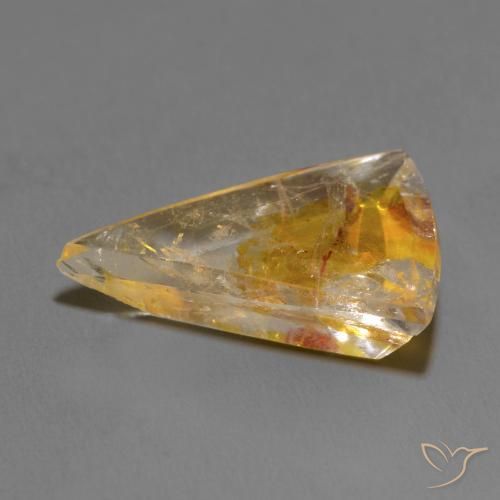 Quartz avec marcassite Multicolore naturelle Trillion, 14.28 ct, Transparent