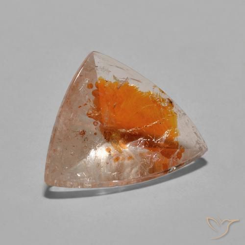 Quartz avec marcassite Multicolore naturelle Trillion, 6.50 ct, Transparent