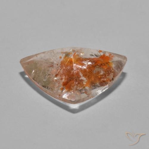 Quartz avec marcassite Multicolore naturelle Trillion, 6.50 ct, Transparent