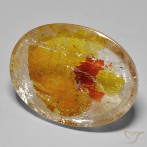 37.40ct Naturel Multicolore Quartz avec marcassite, ovale, Transparent