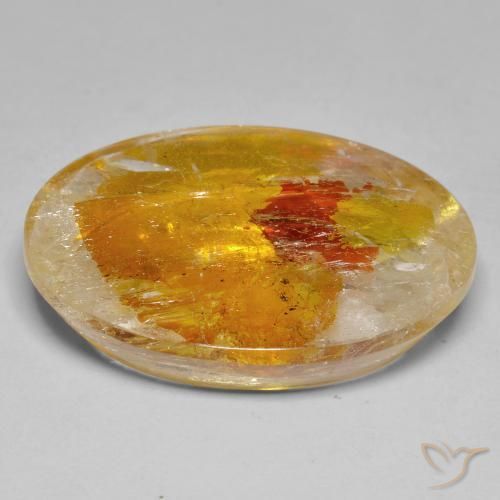 Quartz avec marcassite Multicolore naturelle ovale, 37.40 ct, Transparent