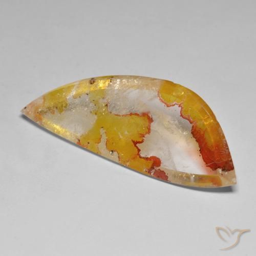 31.30ct Naturel Orange-or Quartz avec marcassite, Fantaisie, Transparent