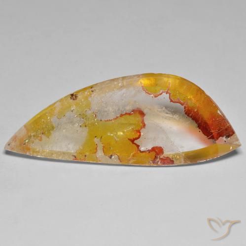 Quartz avec marcassite Orange-or naturelle Fantaisie, 31.30 ct, Transparent