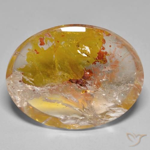 44.84ct Naturel Multicolore Quartz avec marcassite, ovale, Transparent