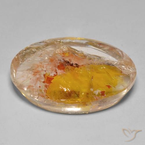 Quartz avec marcassite Multicolore naturelle ovale, 44.84 ct, Transparent