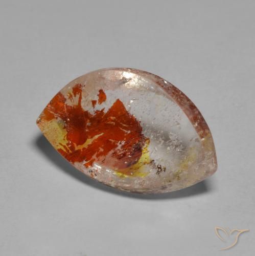 6.92ct Naturel Multicolore Quartz avec marcassite, Fantaisie, Transparent