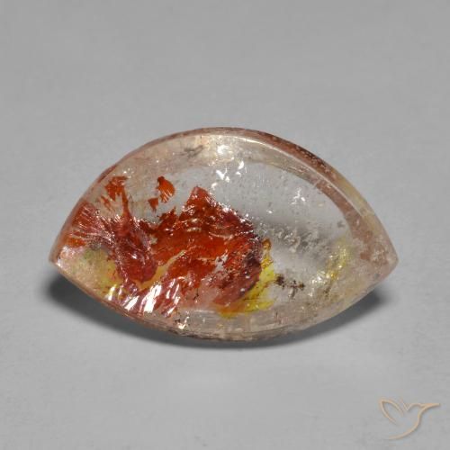 Quartz avec marcassite Multicolore naturelle Fantaisie, 6.92 ct, Transparent