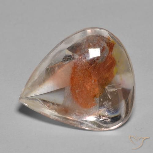 6.17ct Naturel Multicolore Quartz avec marcassite, En forme de poire, Transparent