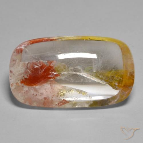 Quartz avec marcassite Multicolore naturelle Coussin, 21.03 ct, Transparent