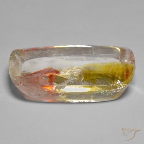 Quartz avec marcassite Multicolore naturelle Coussin, 21.03 ct, Transparent