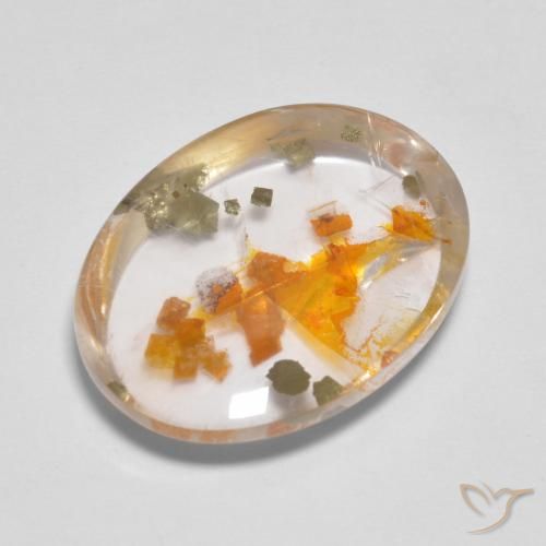 9.89ct Naturel Multicolore Quartz avec marcassite, ovale, Transparent