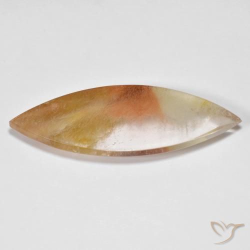 33.18ct Naturel Multicolore Quartz avec marcassite, Marquise, Transparent