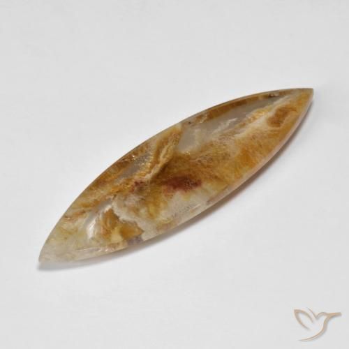 Quartz avec marcassite Multicolore naturelle Marquise, 19.87 ct, Translucide