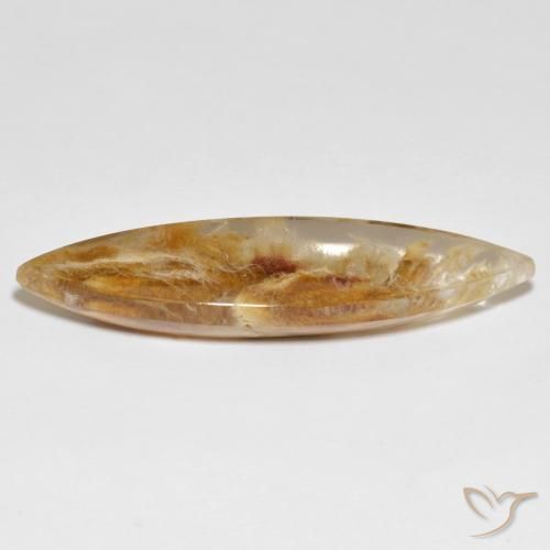 Quartz avec marcassite Multicolore naturelle Marquise, 19.87 ct, Translucide