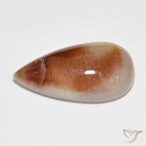 Quartz avec marcassite Multicolore naturelle En forme de poire, 10.35 ct, Translucide