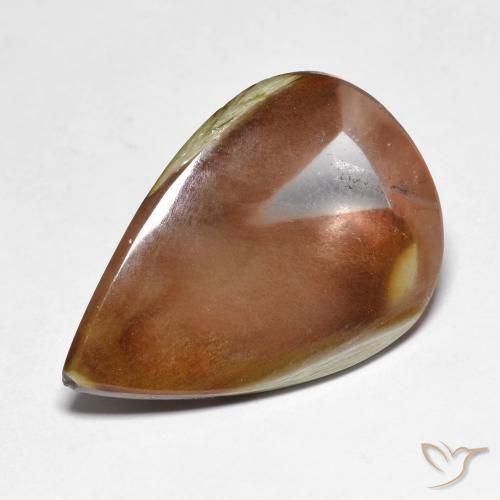 Quartz avec marcassite Multicolore naturelle En forme de poire, 13.75 ct, Translucide
