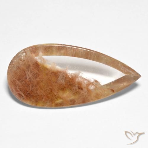 10.47ct Naturel Multicolore Quartz avec marcassite, En forme de poire, Transparent