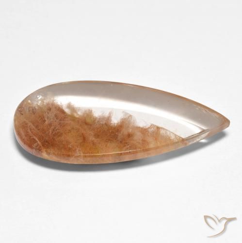 Quartz avec marcassite Multicolore naturelle En forme de poire, 10.47 ct, Transparent