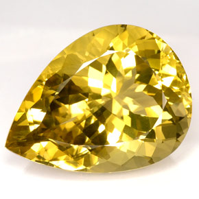Quartz jaune naturelle en forme de poire, 126,30 ct, IF