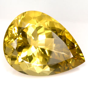 Quartz jaune naturelle en forme de poire, 126,30 ct, IF