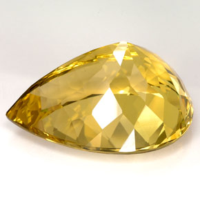 Quartz jaune naturelle en forme de poire, 126,30 ct, IF