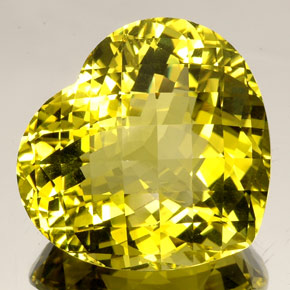 Quartz jaune naturelle forme de coeur, 77,27 ct, IF