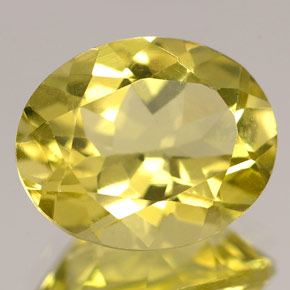Quartz jaune naturelle coupe ovale, 4,07 ct, VVS