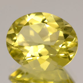 Quartz jaune naturelle coupe ovale, 4,07 ct, VVS