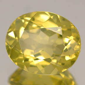 Quartz jaune naturelle coupe ovale, 3,61 ct, VVS-VS