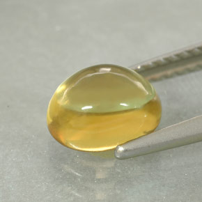Quartz jaune naturelle coupe ovale, 1,61 ct, transparent
