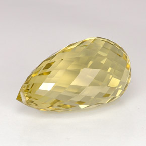 Quartz jaune naturelle briolette, 22,59 ct, VS