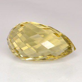 Quartz jaune naturelle briolette, 22,59 ct, VS