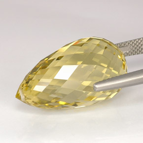 Quartz jaune naturelle briolette, 22,59 ct, VS