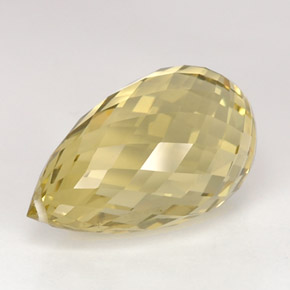 Quartz jaune naturelle briolette, 15,28 ct, VVS-VS
