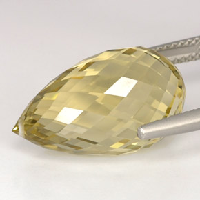Quartz jaune naturelle briolette, 15,28 ct, VVS-VS