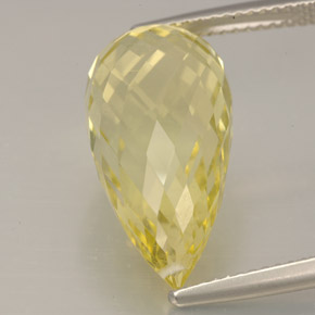 Quartz jaune naturelle briolette, 12,08 ct, VVS-VS